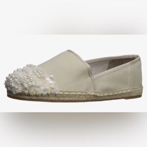 Sam Edelman Circus Lane Pearl Embroidered Cream Espadrilles Flats size 9.5 New